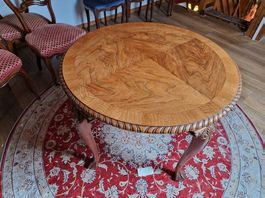 Table de repas ronde en marqueterie, 90cm