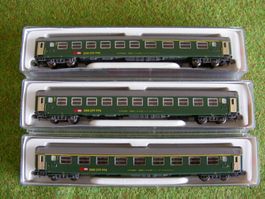 Lot de 3 voitures voyageurs SBB CFF FFS