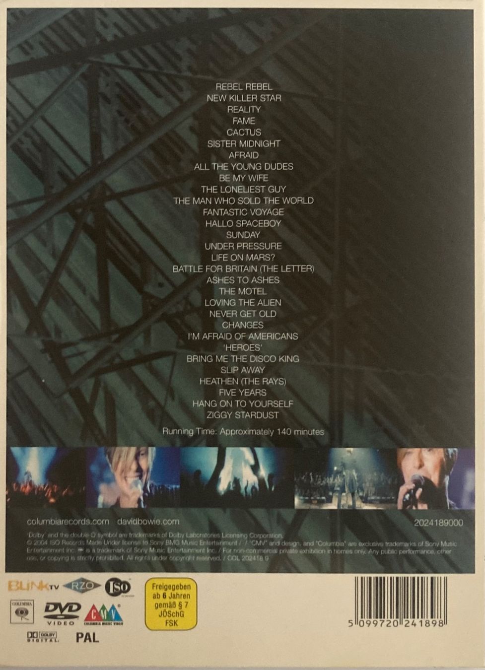 Tutti i DVDs: DAVID BOWIE - A REALITY TOUR – Usato da Poliez-Pittet venduto da Newtown-Records 1