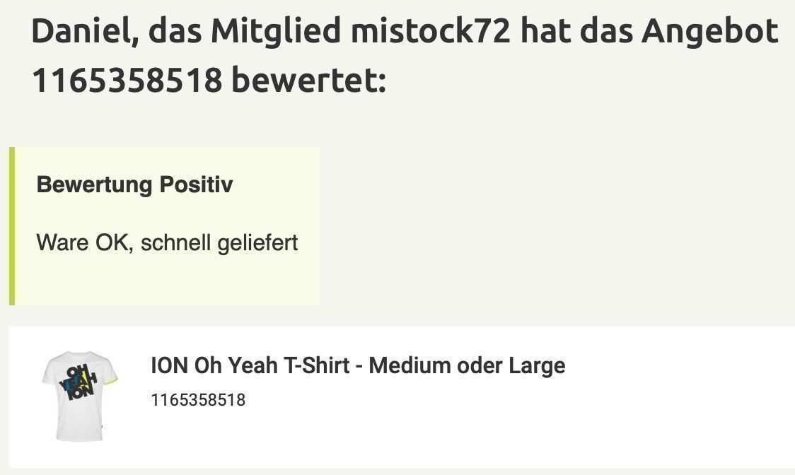 Kite: █▬█ █ ▀█▀ ION Oh Yeah T-Shirt - Medium oder Large – Neu und originalverpackt aus Lohn-Ammannsegg von Solosolution_GmbH 1