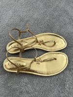 Lauren Ralph Lauren Gold Sandalen Zehentrenner Gr. 8.5 / 40