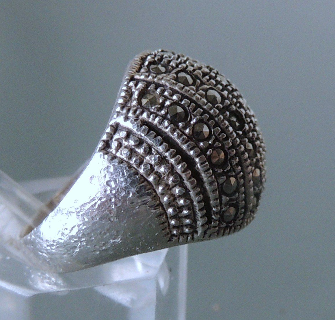 Anelli: Handgefertigter Silber 925 Fingerring mit Markasit Gr. 52 – Usato da Waldenburg venduto da schaller707 1