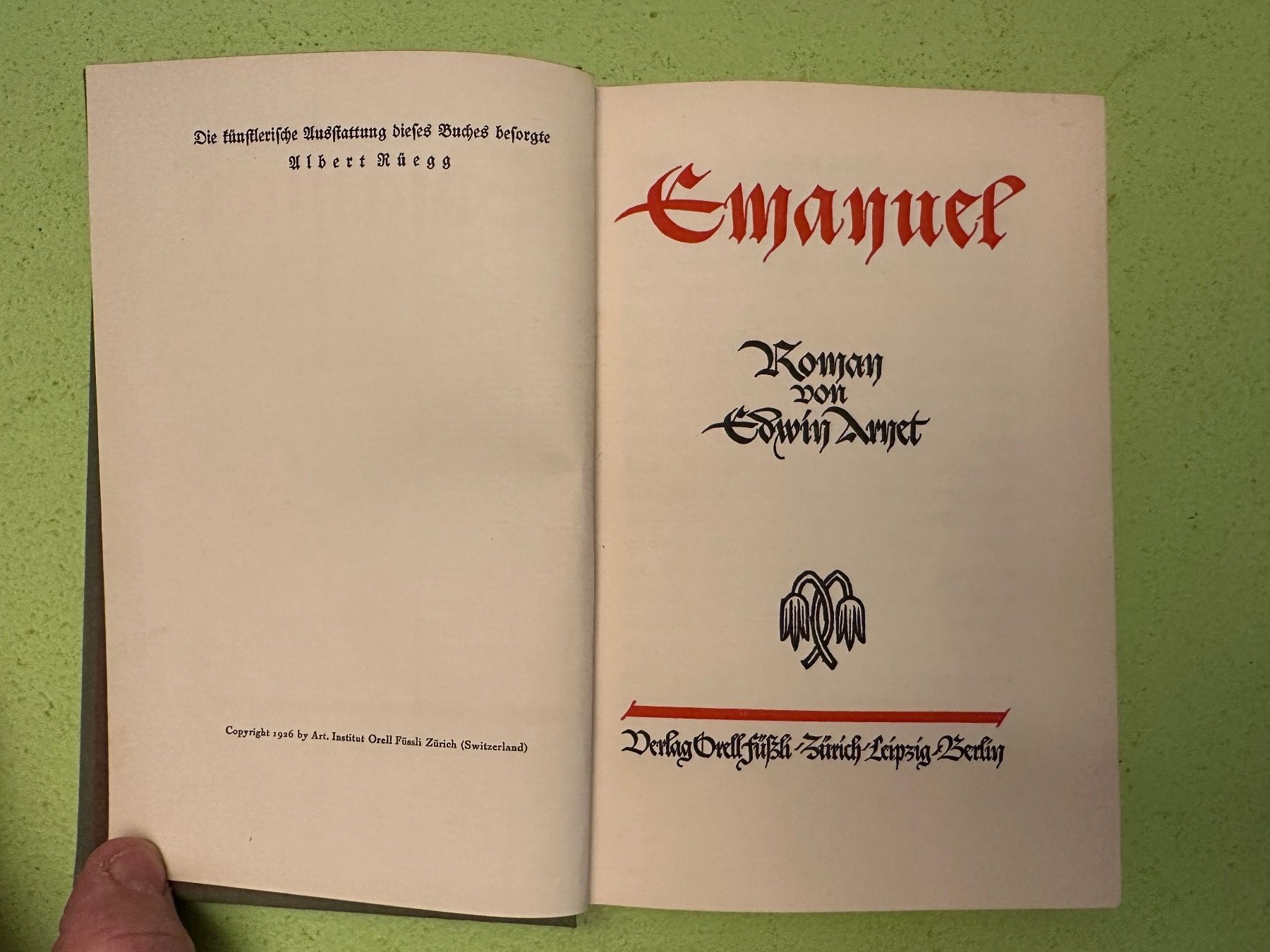 Livres: Edwin Arnet: Emanuel. Roman. – D'occasion à Zürich par allp 1