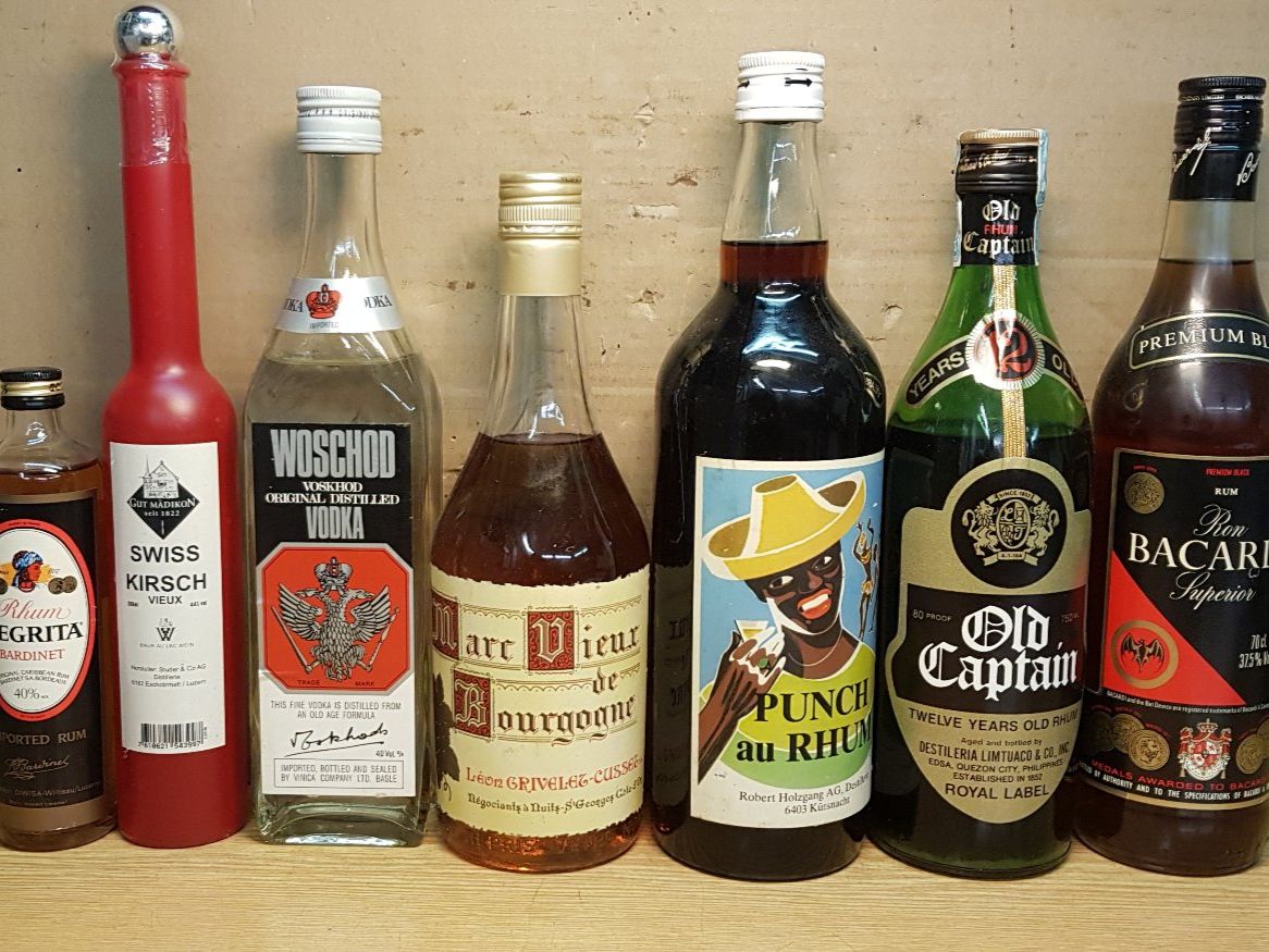 Spirituosen: 7 Fl. Destillate: Rhum/ Marc/ Vodka/ Kirsch. #1888 – Neu (gemäss Beschreibung) aus Schöftland von Topdeal4