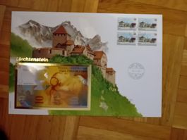Banknotenbrief Liechtenstein - selten