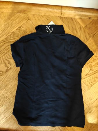 J Crew NEW Navy Blue anchor collar polo pique cotton shirt S