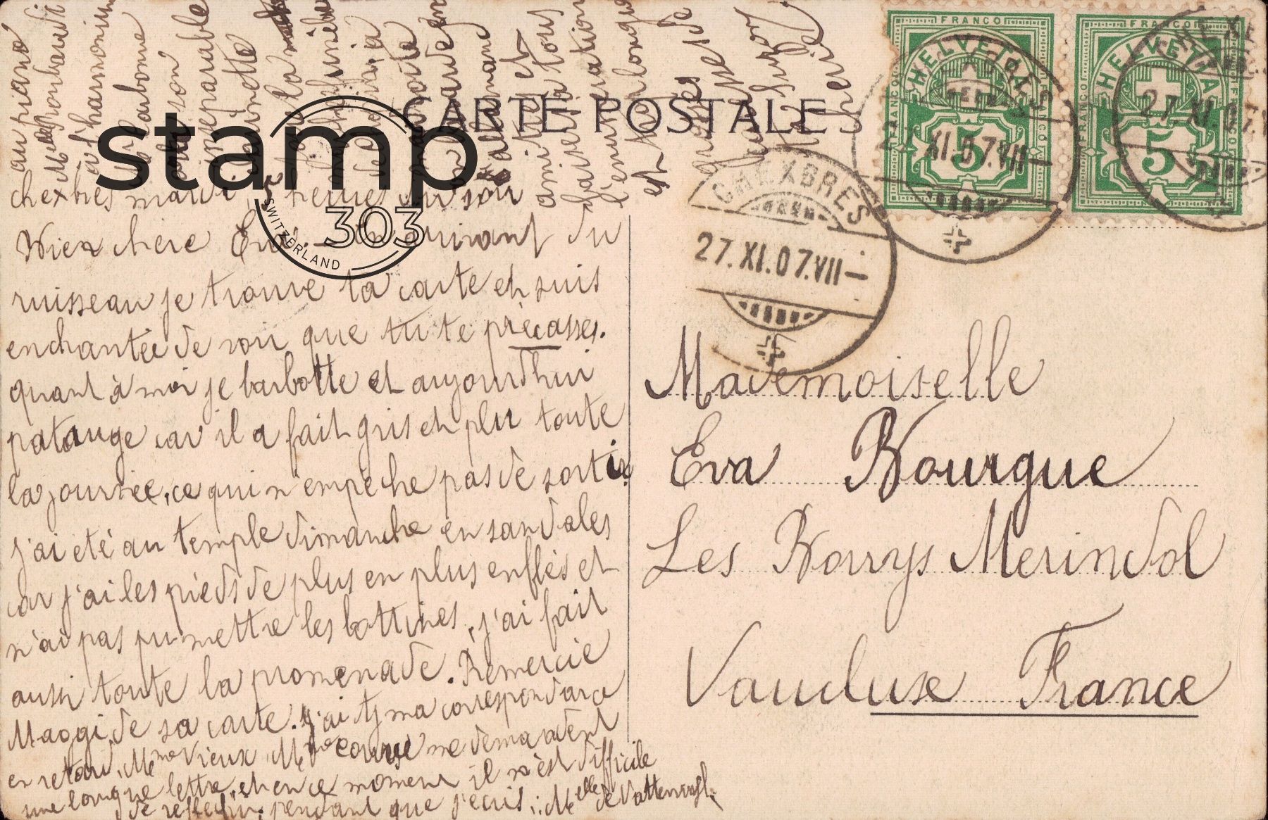 Ansichtskarten: 1907 AK Les Diablerets – Gebraucht aus Eggersriet von stamp303 1