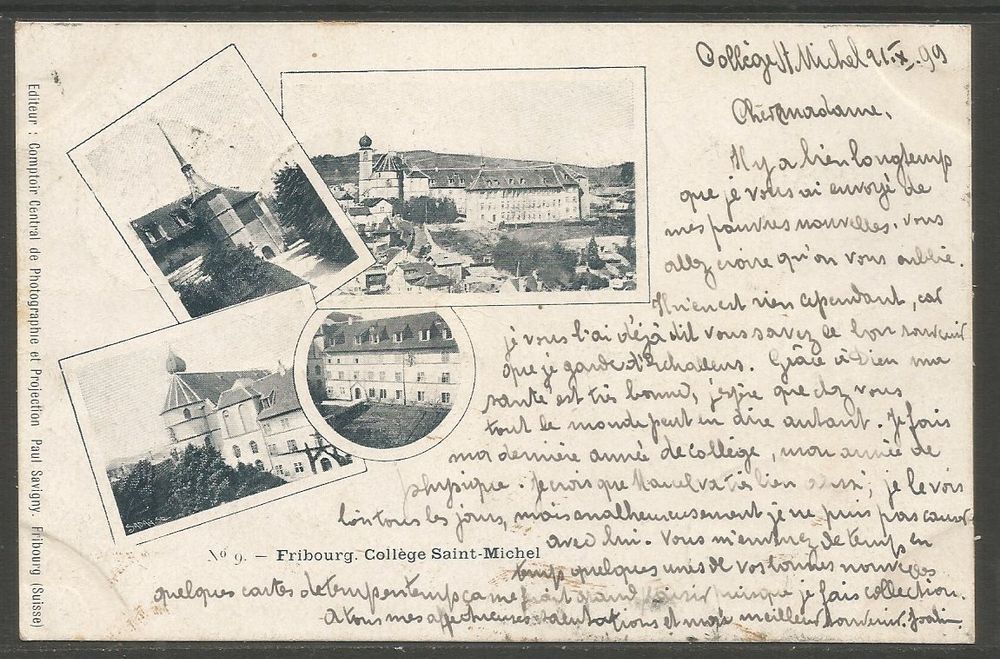 Carte P de 1899 ( Fribourg / Collège Saint-Michel ) (Gebraucht) in La ...