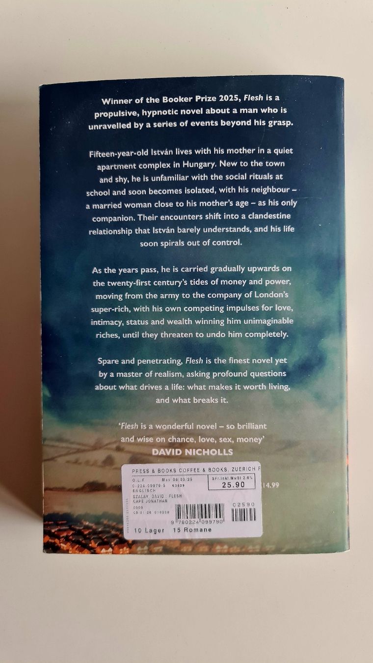 Libri: David Szalay: "FLESH". – Nuovo (secondo la descrizione) da Moosseedorf venduto da dkdk09 1