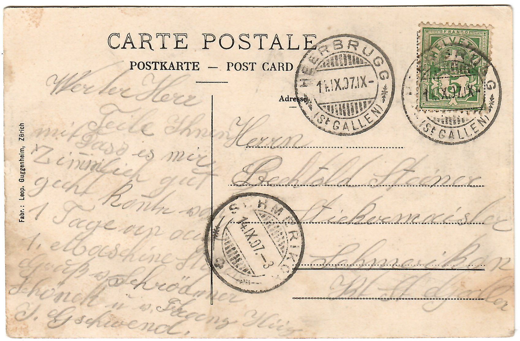Cartoline postali: Ansichtskarte  'Gruss aus Au'   (Rheinthal) – Usato da Kerns venduto da etma3 1
