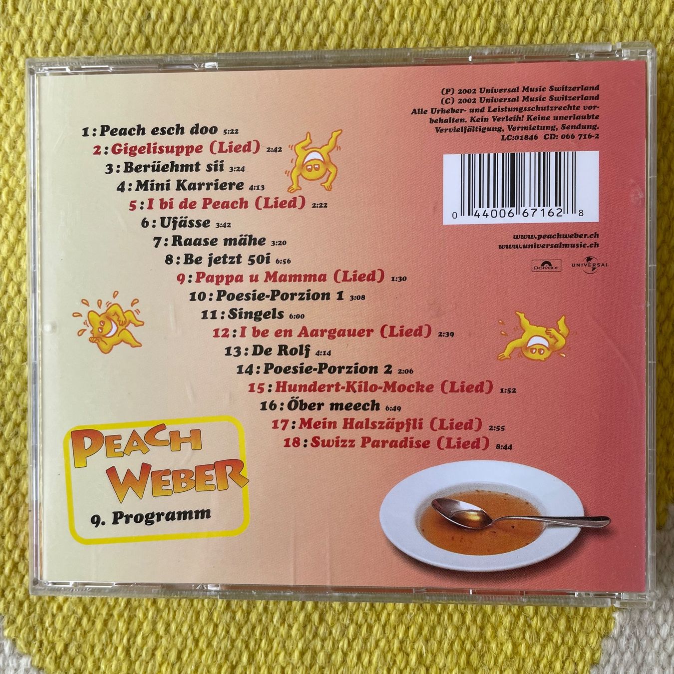 CD: PEACH WEBER-GIGELISUPPE – Usato da Rorschacherberg venduto da CD-Roli 1