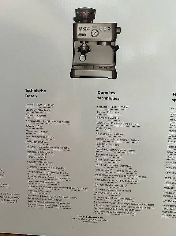 Solis Macchine per caffè & Macchine per espresso: SOLIS Grind & Infuse Perfetta silver SEV Type 1019 – Usato da Wernetshausen venduto da Grizzly1529 1