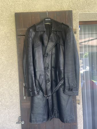 Manteau cuir long noir