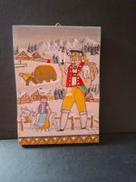 Winter Mini Bild Ziegen Mädchen Senn Haus  *47