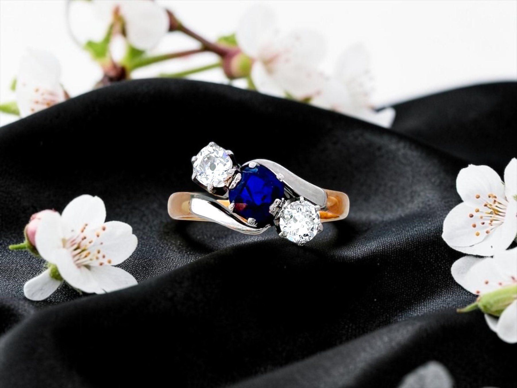 Anelli: Antiker Saphir - Diamant - Ring wohl England um 1925 – Usato da Zuzwil SG venduto da artimmo