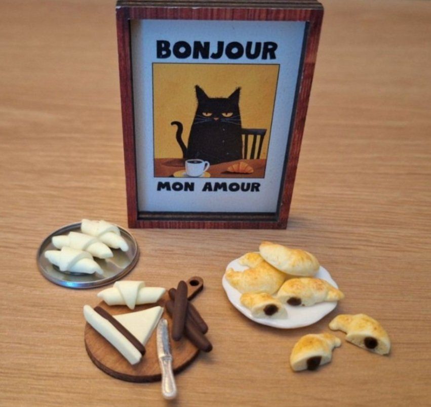 Case e mobili per bambole: Puppenhaus Schoggigipfeli Back Set – Nuovo (secondo la descrizione) da Zürich venduto da HandmadeTinyFood