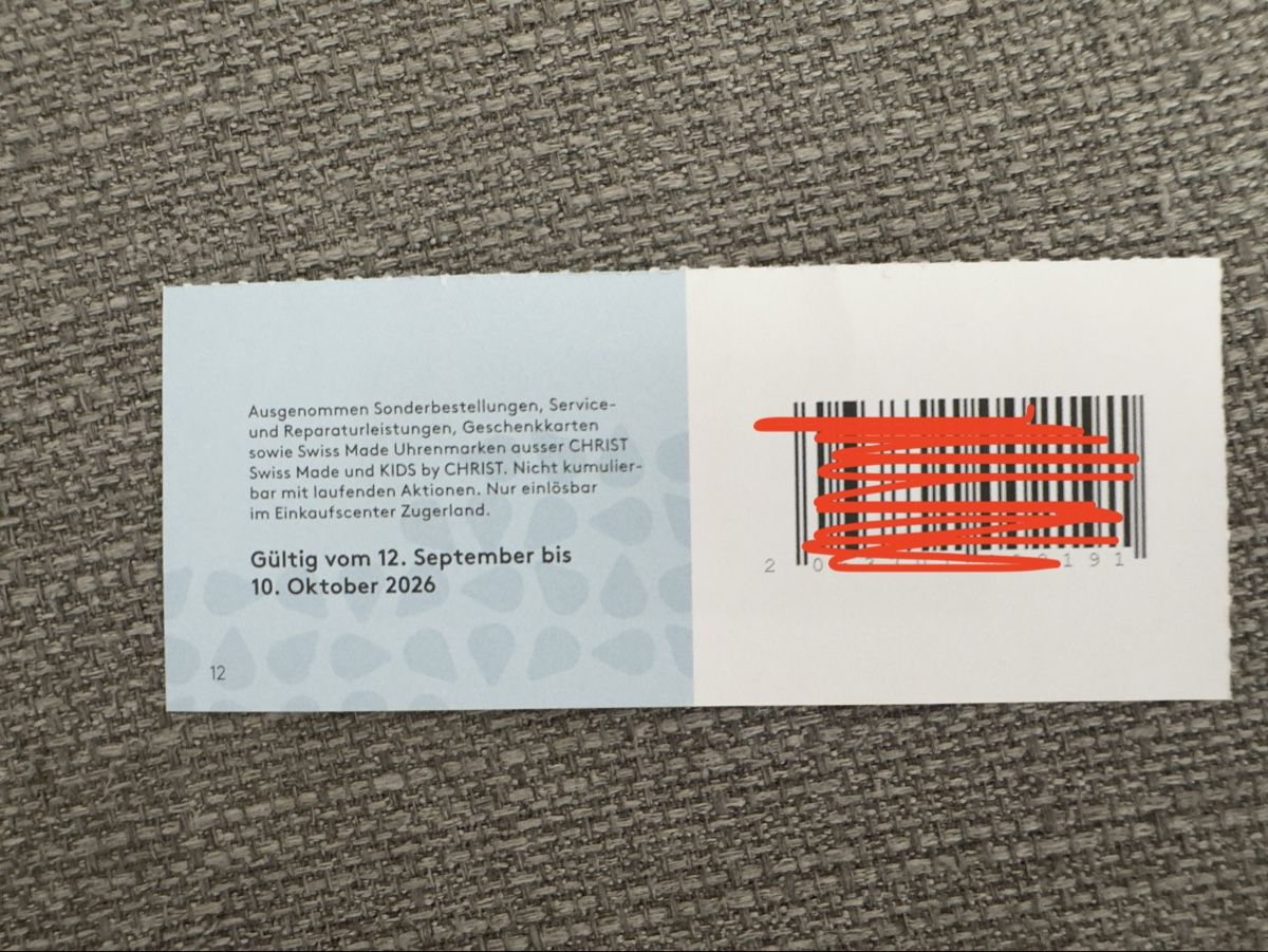 Christ Gutscheine: CHRIST Rabatt | Zugerland – Neu und originalverpackt aus Sins von sum_lv6d 1