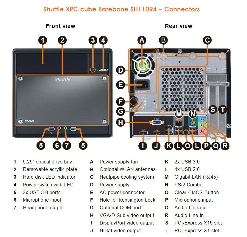 PC: Shuttle XPC Cube Barebone SH110 mit 256GB / 8.0TB Speicher – Usato da St. Gallen venduto da It-Support9000 2