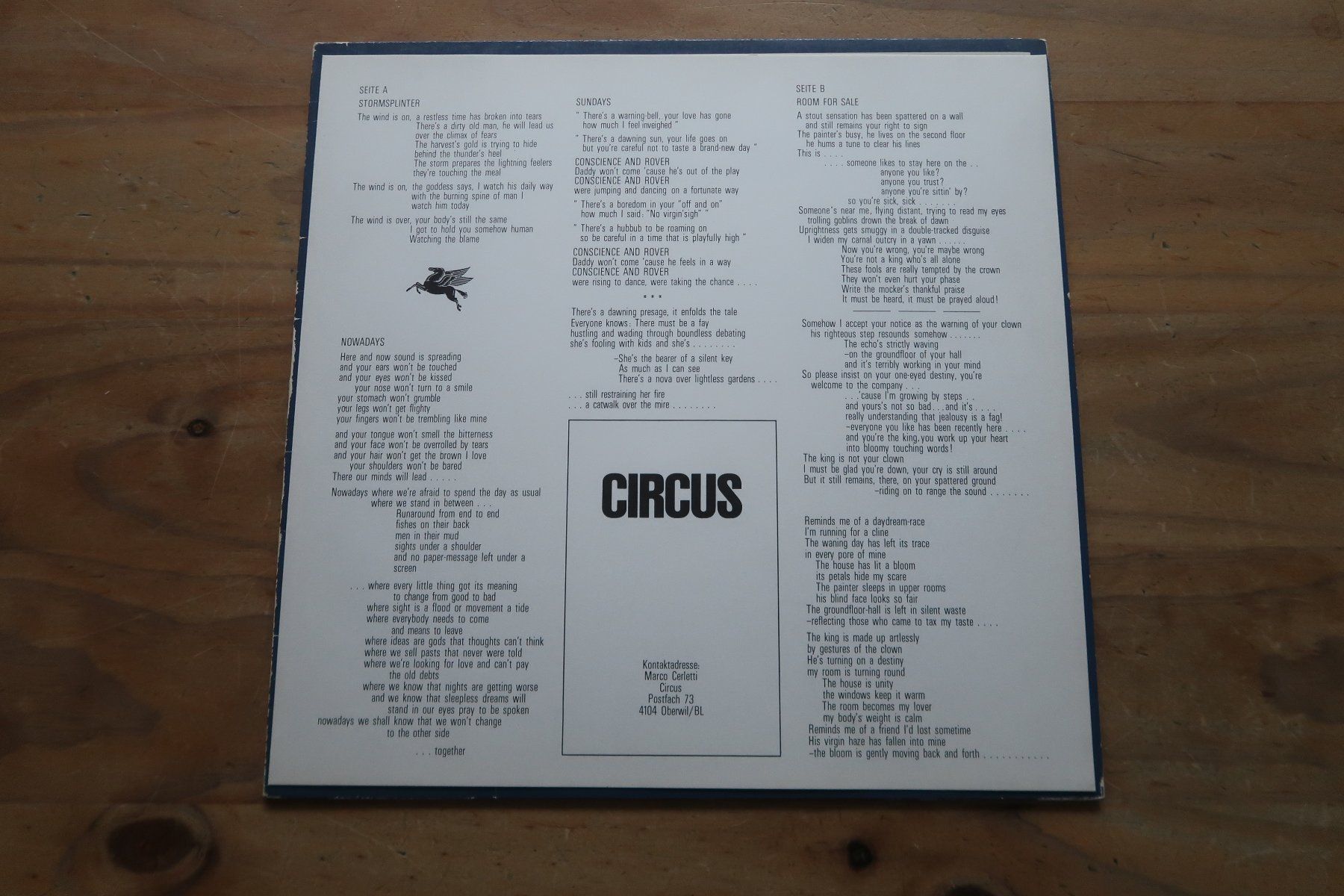 Dischi in vinile: CIRCUS - ST - SWISS PROG ROCK - VINYL LP – Usato da Basel venduto da Patiscat 4