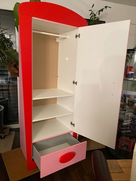 IKEA Mammut Schrank rot/rosa, 1-türig