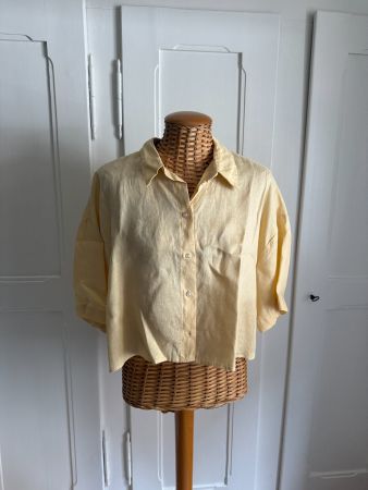 Leinenbluse gelb oversized S