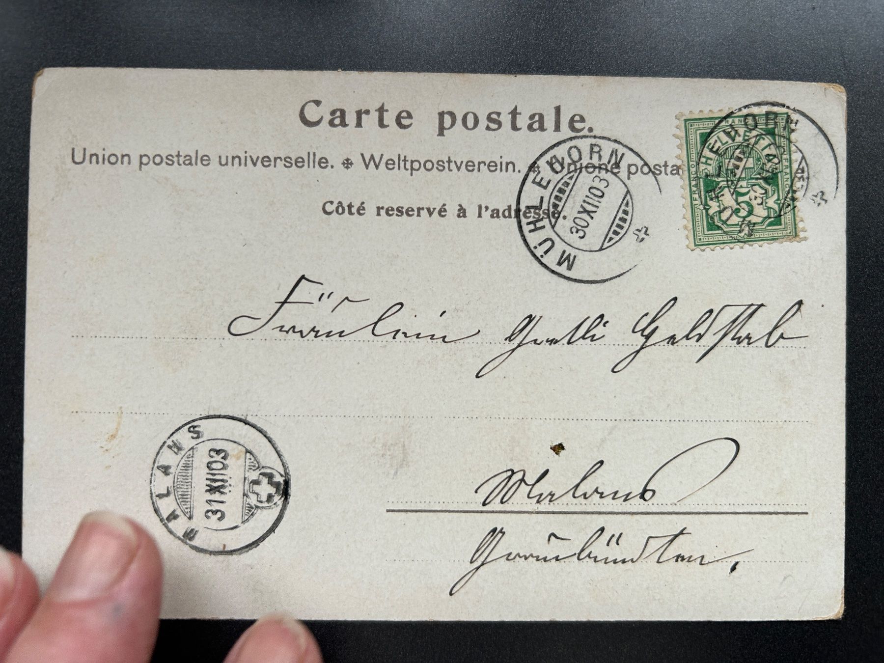 Ansichtskarten: 1903 Suchard Karte mit Lied – Gebraucht aus Untervaz von buesmig 1