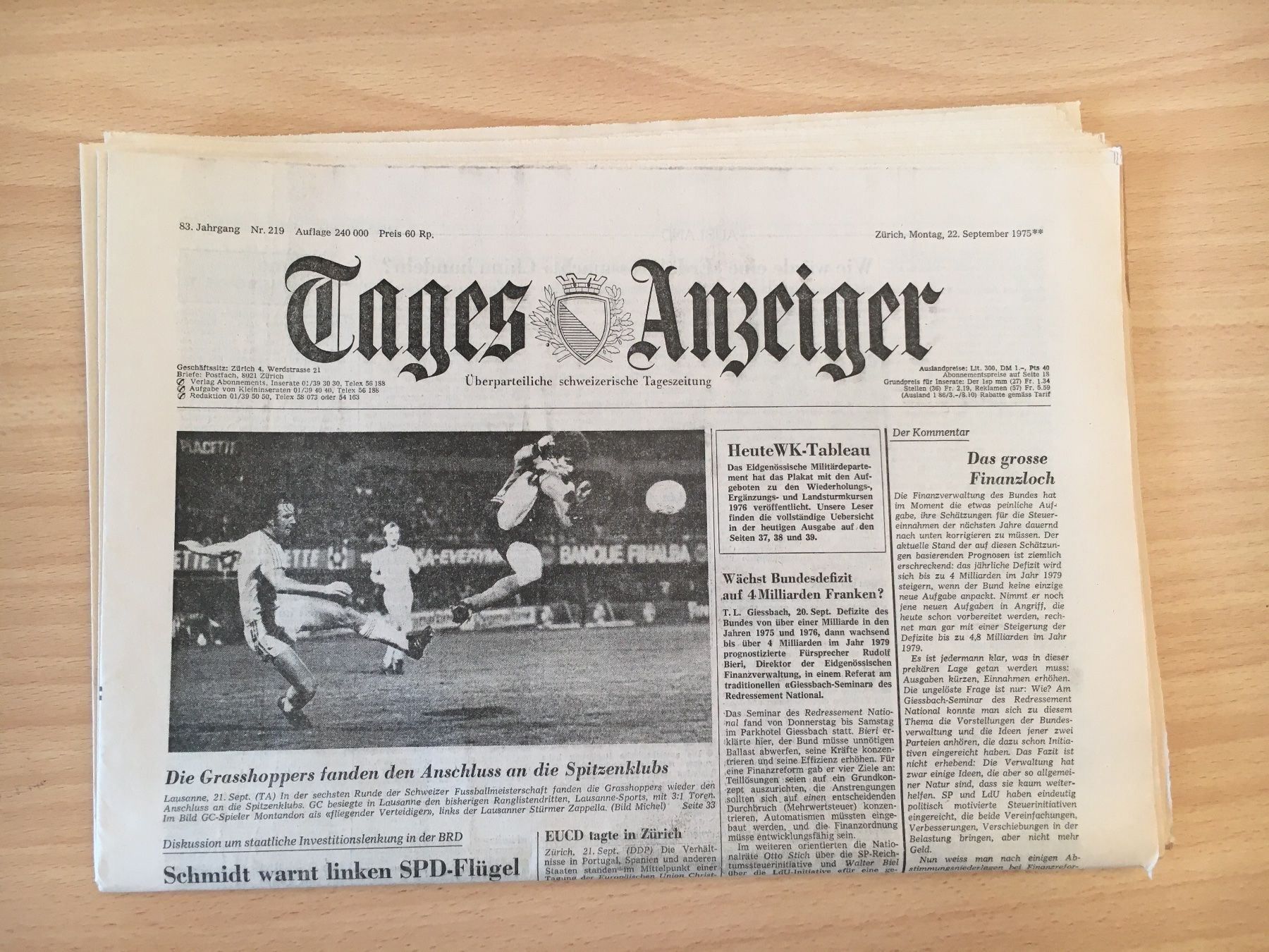 Zeitschriften & Magazine: Tagesanzeiger vom 22. September 1975 – Gebraucht aus Luzern von Jiggy_8898