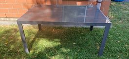 Gartentisch mit Glasplatte 150x95.5x75 cm