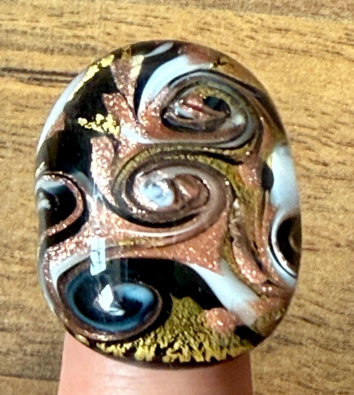 Murano Anelli: Murano Glas Ring, wunderschön, Glasring, Handarbeit. – Usato da Basel venduto da Friend68