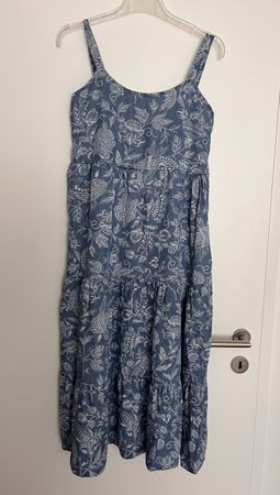 Träger-Kleid blau gemustert Grösse M