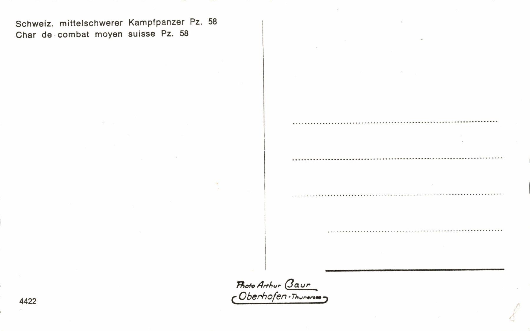 Cartoline postali: mittelschwerer Panzer Pz. 58 – Usato da Bronschhofen venduto da Astore 1