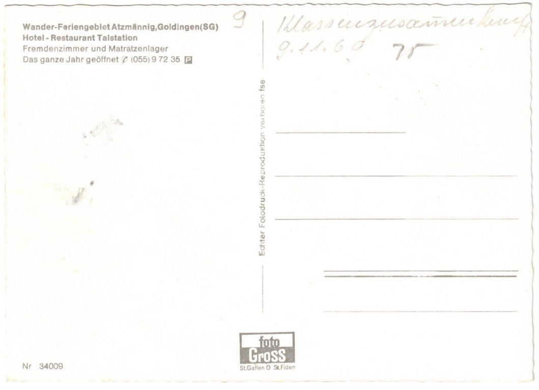 Cartoline postali: Goldingen - Skilift Atzmännig – Usato da Binningen venduto da Mountainrider 1