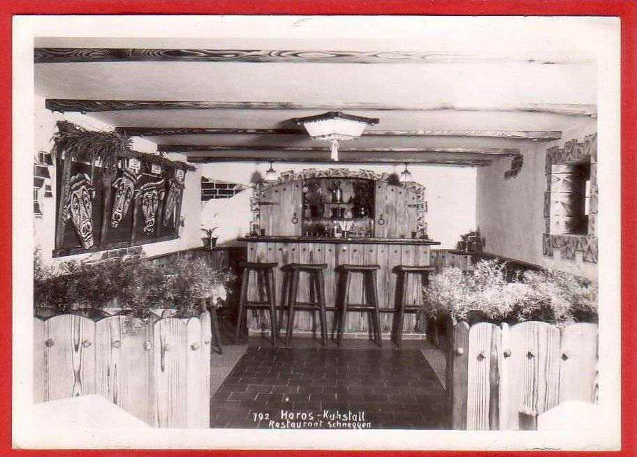 Cartes postales: BUCHS, RESTAURANT SCHNEGGEN, HAROS KUHSTALL, GROSSFORMAT – D'occasion à Grüningen par Kartenlaube
