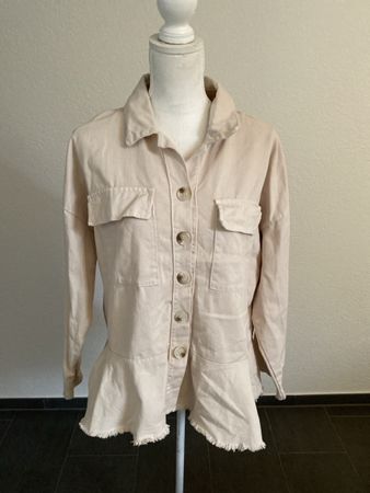 Bohemiana Jacke Hemd beige Baumwolle mit Fransen ca. Gr. M