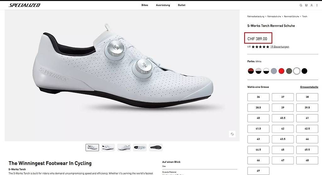 Specialized Scarpe da uomo: S-Works Torch Rennrad Schuhe 43.5 – Nuovo e nell'imballaggio originale da Dübendorf venduto da Mimi_99 2