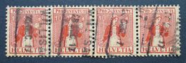 1917 PJ, Tessinerin J9 Viererstreifen gestempelt