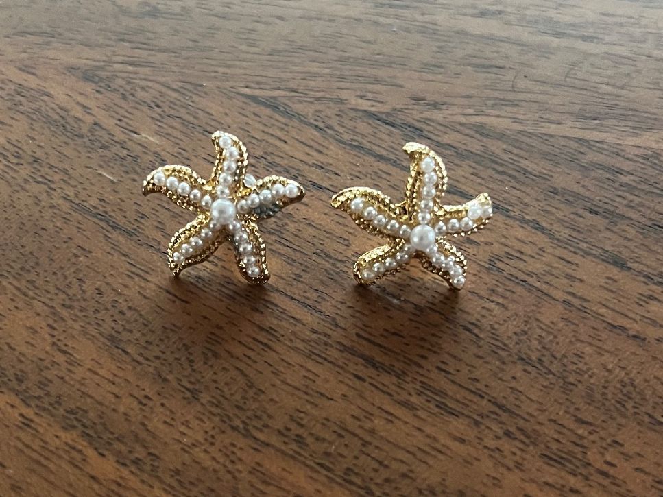 Orecchini pendenti & Orecchini a lobo: Ohrstecker Seestern mit Perlen - Sommer Schmuck! – Nuovo e nell'imballaggio originale da Gams venduto da Mariawicca 1