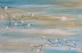 Original Acrylgemälde „Zarte Blütenzweige“ – 60 × 40 cm