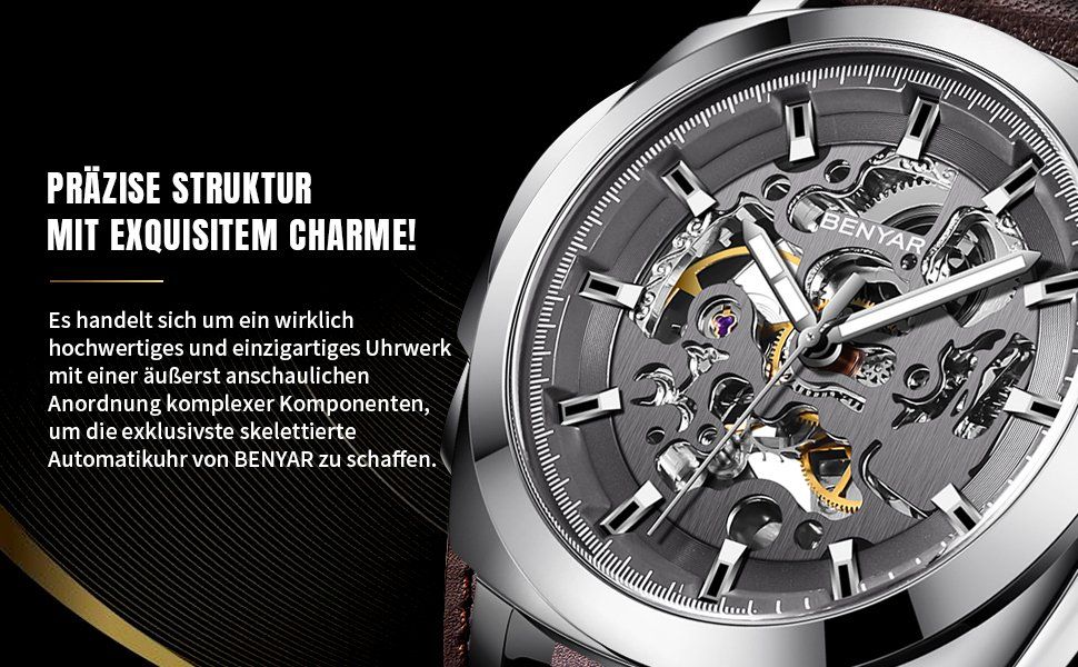 Uhren: Herren Lederarmband Automatikuhr – Neu und originalverpackt aus Châtelaine von topshop.switzerland 3