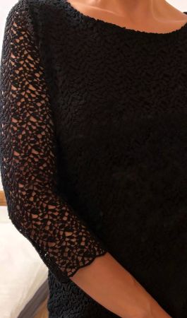 Damen ADAGIO Spitzenkleid|Kleid|Schwarz|Spitze|Gr. 36 38 S M