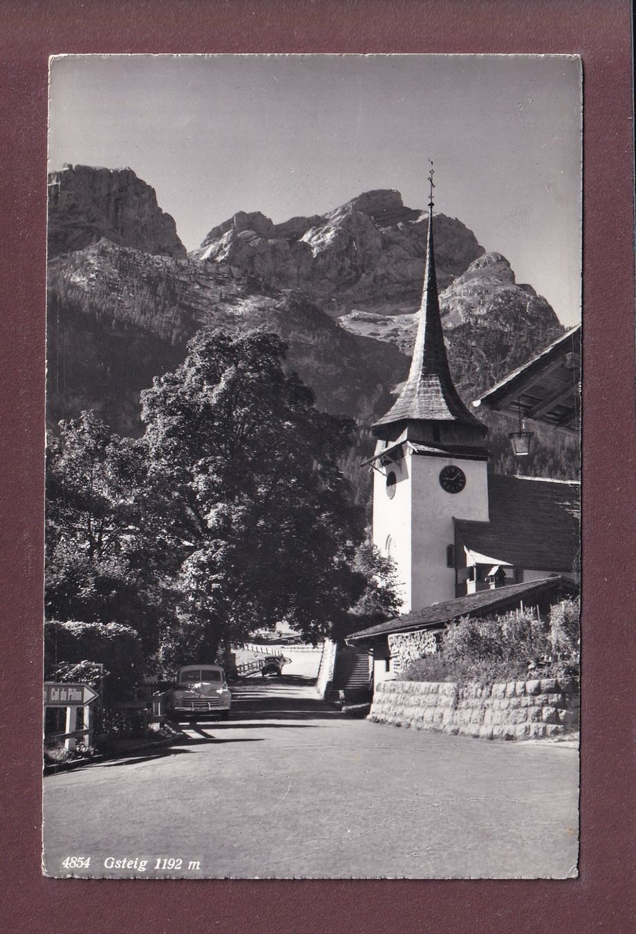 Cartes postales: GSTEIG - Kirche - Auto – D'occasion à Pully par nicecards