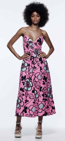 Zara Robe Midi Fuchsia
