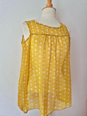 LUNA LIE TUNIKA BLUSE CUT OUTS S 36 OCKER , TOP ZU ROCK