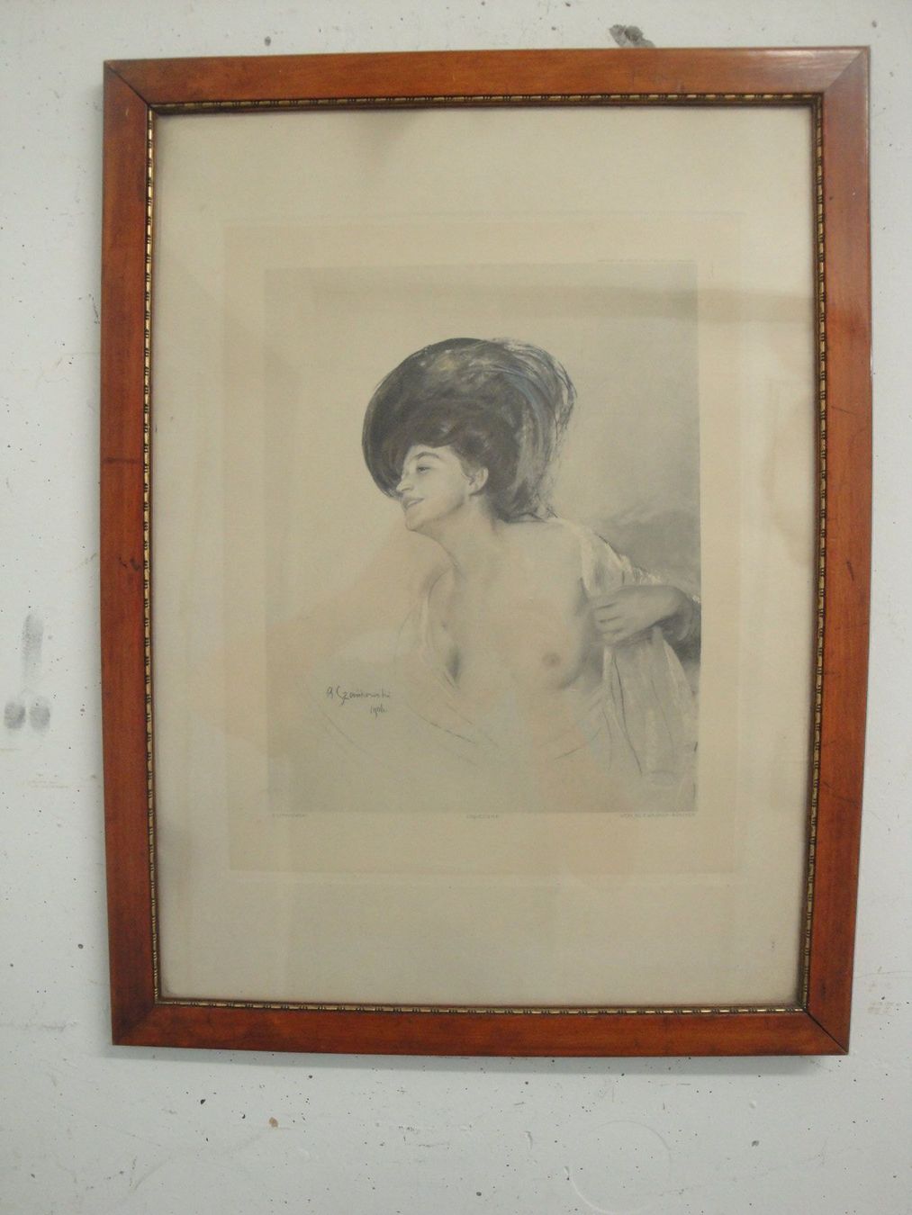 Poster & Bilder: B. SZANKOFSKI 1906 Jugendstil AKT – Gebraucht aus Trachslau von post35