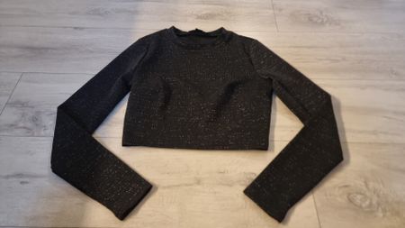 Glitzer Top, Schwarz, Grösse 36 – Perfekt für Party! Neu