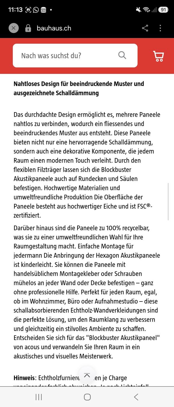 Altri accessori: Acous Akustikpaneel Blockbuster Eiche – Nuovo e nell'imballaggio originale da Schlieren venduto da Meth27 7