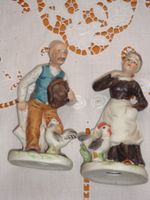 Vintage: 2 Figuren Biskuit-Porzellan: Bauernpaar