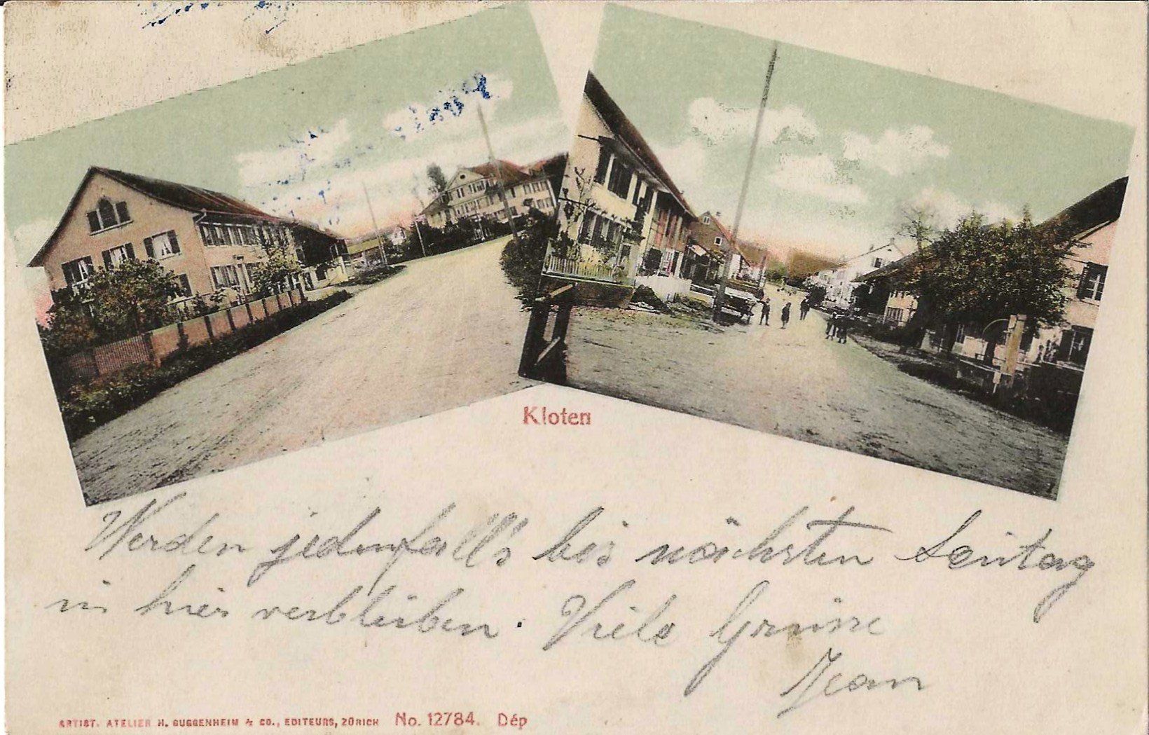Ansichtskarten: Karte Kloten 1906 – Gebraucht aus Zürich von Philacat11