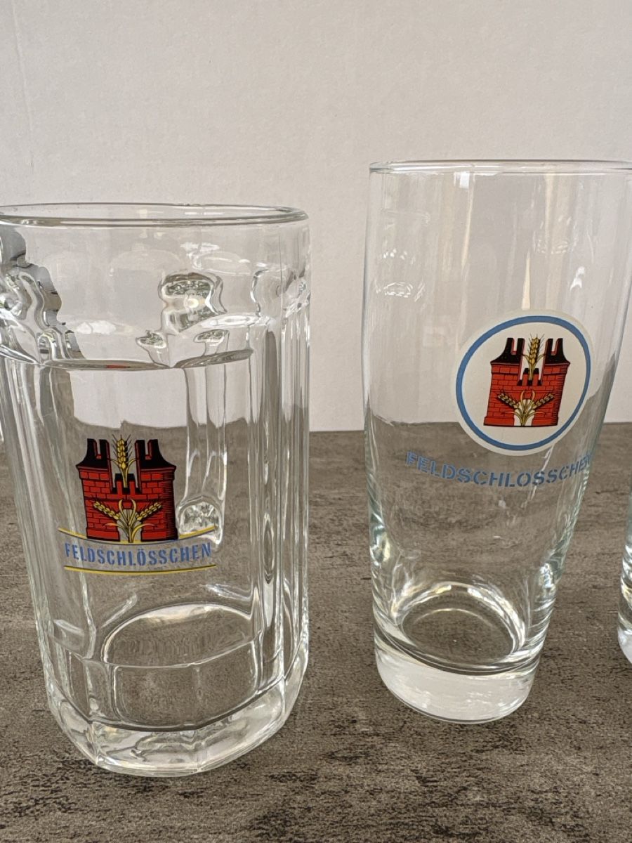Feldschlösschen Gläser: 4 Feldschlösschen Bier Trinkgläser – Gebraucht aus Rümlang von resale35 1