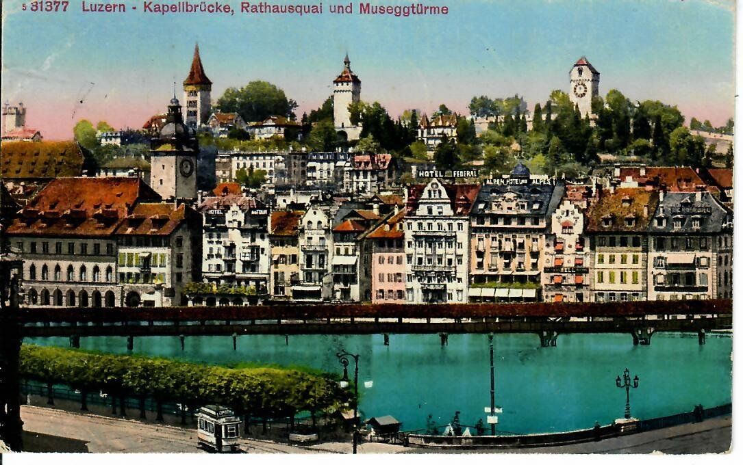 Cartoline postali: Luzern mit Strassenbahn 1921 – Usato da Hochdorf venduto da Ziegel-16
